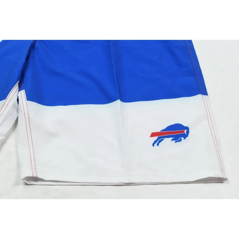 Foco Buffalo Buffalo Board Shorts Mens 38 Red Blue Drawstring Lightweight Swim